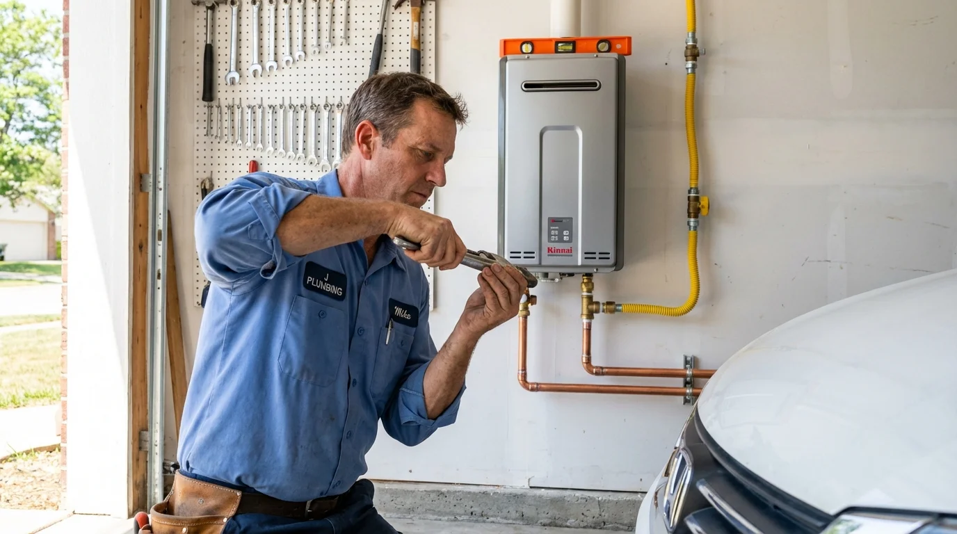 Tankless water heater installation by a Johns Plumbing LLC plumber in Madras